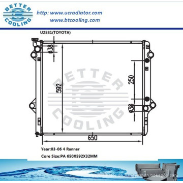 4-Runner Wasserkühler für Toyota 03-06 OEM: 1640050300